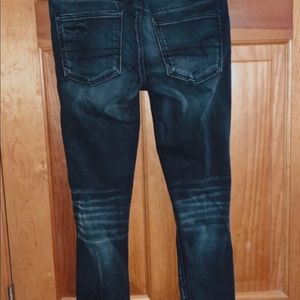 American eagle dark gray ripped jeans